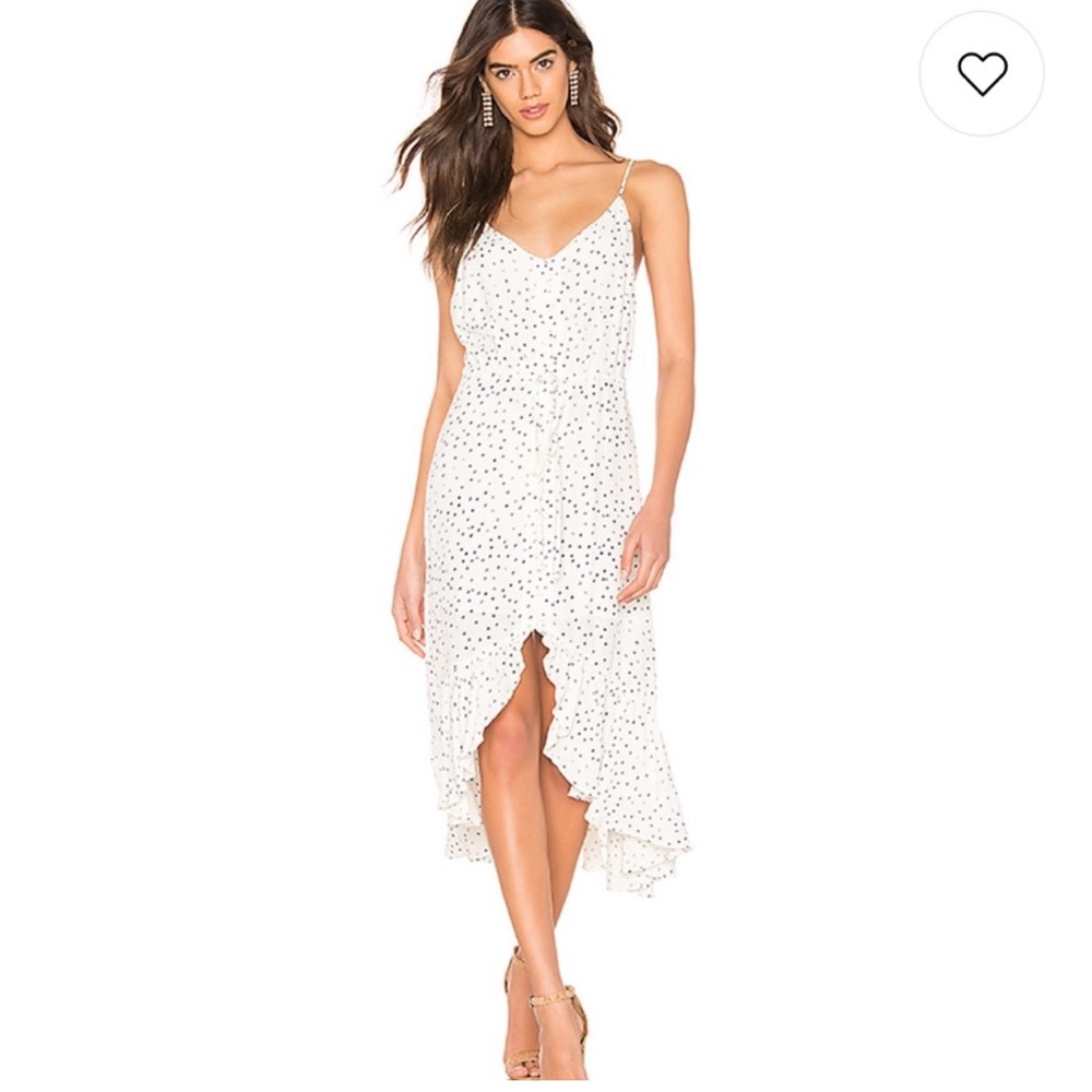 NWT Rails cream speckled dotted high low dress L
